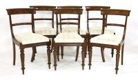 Lot 648 - A set of six  William IV walnut and rosewood dining chairs