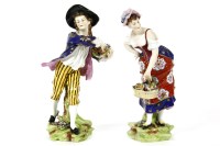 Lot 237 - A pair of 19th century Sampson porcelain figures