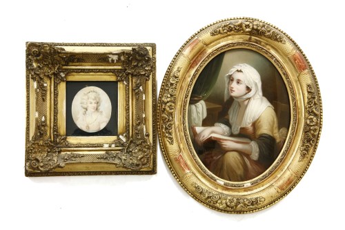 Lot 469 - A reverse glass painting