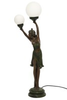 Lot 409A - An Art Nouveau style bronzed figural table lamp