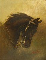 Lot 26 - Harry Payne (1858-1927)
HORSE STUDY WITH ORNAMENTAL BRIDLE
Signed l.r.