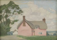 Lot 466 - Maxwell Ashby Armfield RWS (1882-1972)
THE PINK THATCHED COTTAGE 
Signed with monogram l.r.