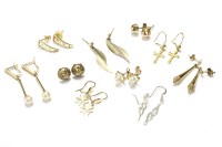 Lot 11 - A collection of gold earrings