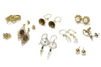 Lot 57 - A collection of gold earrings