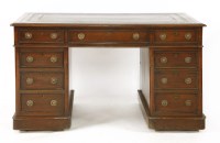 Lot 659 - A 19th century mahogany pedestal desk