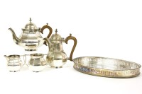 Lot 176 - A silver four piece tea set