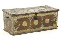 Lot 583 - A Zanzibar type hardwood brass and studded chest