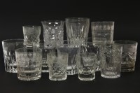 Lot 330 - A collection of cut glass whisky tumblers