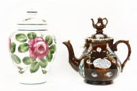 Lot 260 - An early 20th century Bargeware teapot