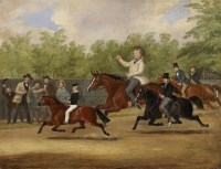 Lot 27 - James Pollard (1792-1867)
A PONY RACE
Oil on canvas
35.5 x 35.7cm

Provenance:  Anonymous sale