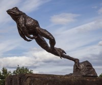 Lot 148 - John Cox (b.1941)
LEAPING FROG
Bronze with foundry stamp 
73cm long
55cm high

*Artist's Resale Right may apply to this lot.