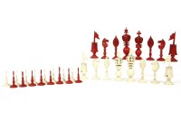 Lot 229 - A mid 19th Century 'Burmese' pattern ivory chess set