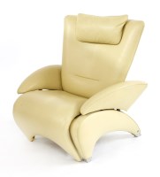 Lot 454 - A De Sede 'DS 260' cream leather armchair