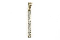Lot 55 - A gold brilliant cut diamond set bar pendant