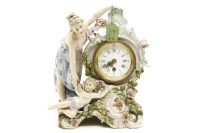 Lot 322 - An early 20th century Continental porcelain clock