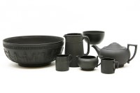 Lot 304 - A collection of Wedgwood black basalt ceramics