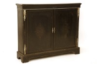 Lot 493 - A Victorian ebonised two door pier cabinet