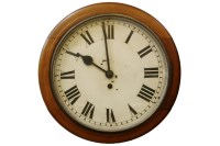 Lot 327 - A 19th century circular mahogany cased fusee wall clock