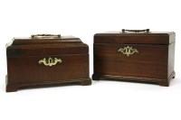 Lot 240 - Two Chippendale period mahogany tea caddies