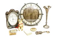 Lot 142 - A modern silver framed mantel clock