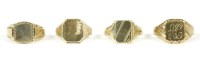 Lot 49 - Four assorted 9ct gold signet rings
