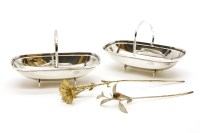 Lot 133 - A pair of novelty silver trugs