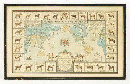 Lot 47 - Joseph P Sims (20th century)
HORSE MAP OF THE WORLD
Coloured lithograph