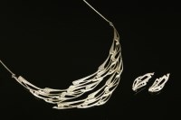 Lot 706 - A sterling silver 'Flight Swallows' necklace and earrings suite