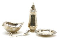 Lot 143 - A silver sugar bowl and spoon