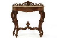 Lot 568 - A French walnut and marble console table