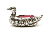 Lot 219 - A silver pin cushion in the form of a duck