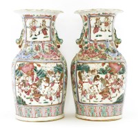 Lot 1083 - A pair of Chinese famille rose vases