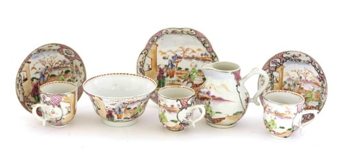 Lot 1093 - A collection of Chinese famille rose tea wares