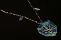 Lot 137 - An Arts & Crafts sterling silver and enamel necklace