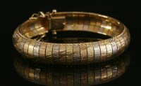 Lot 315 - An Italian three colour gold bracelet