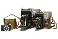 Lot 272 - Three cameras: a Nagel 'Pupille' with Leitz Elmar 1:3.5 lens