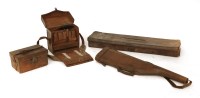 Lot 292 - Two old leather gun cases: one Cogswell & Harrison