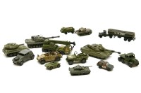 Lot 161 - A collection of various military dinky toys to include a leopard tank