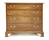 Lot 490 - A George III mahogany chest of four graduated long drawers