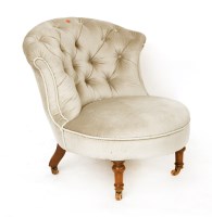 Lot 527 - A Victorian buttoned back nursing chair