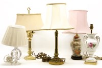 Lot 268 - Five various table lamps and shades