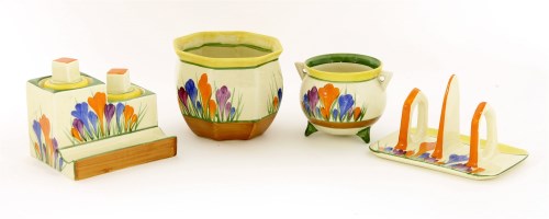 Lot 143 - A Clarice Cliff 'Crocus' inkwell