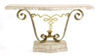 Lot 450 - A marble and metal console table