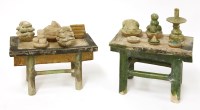 Lot 1051 - Two Chinese models of altar tables