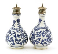 Lot 45A - A pair of Chinese blue and white bottles
