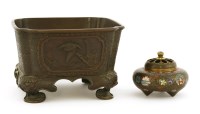 Lot 1568 - A Japanese bronze planter