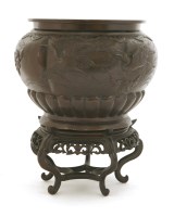 Lot 1571 - A Japanese bronze planter