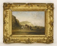 Lot 820 - Follower of William Shayer
FIGURES AND A HORSE AND CART ON THE SHORE
Oil on canvas
30.5 x 41cm