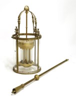 Lot 1147 - A large George III-style lacquered brass cylindrical hall lantern