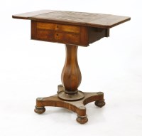 Lot 949 - A yew wood and burr maple games table